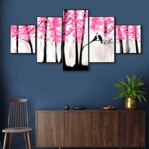 Set Of Five Framed Digital Wall Painting
