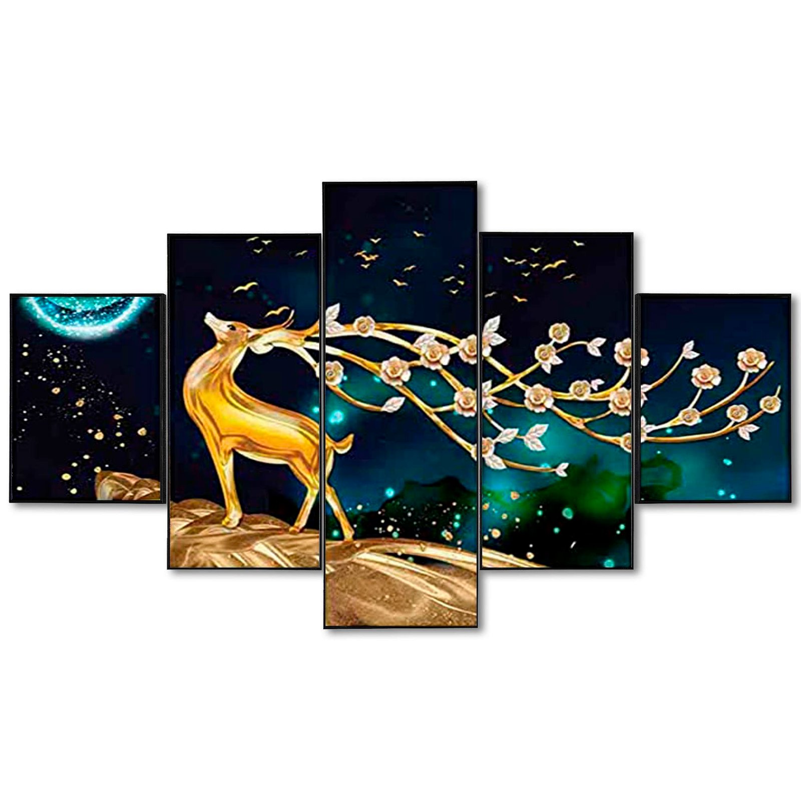 Set Of Five Framed Digital Wall Painting - Image 3