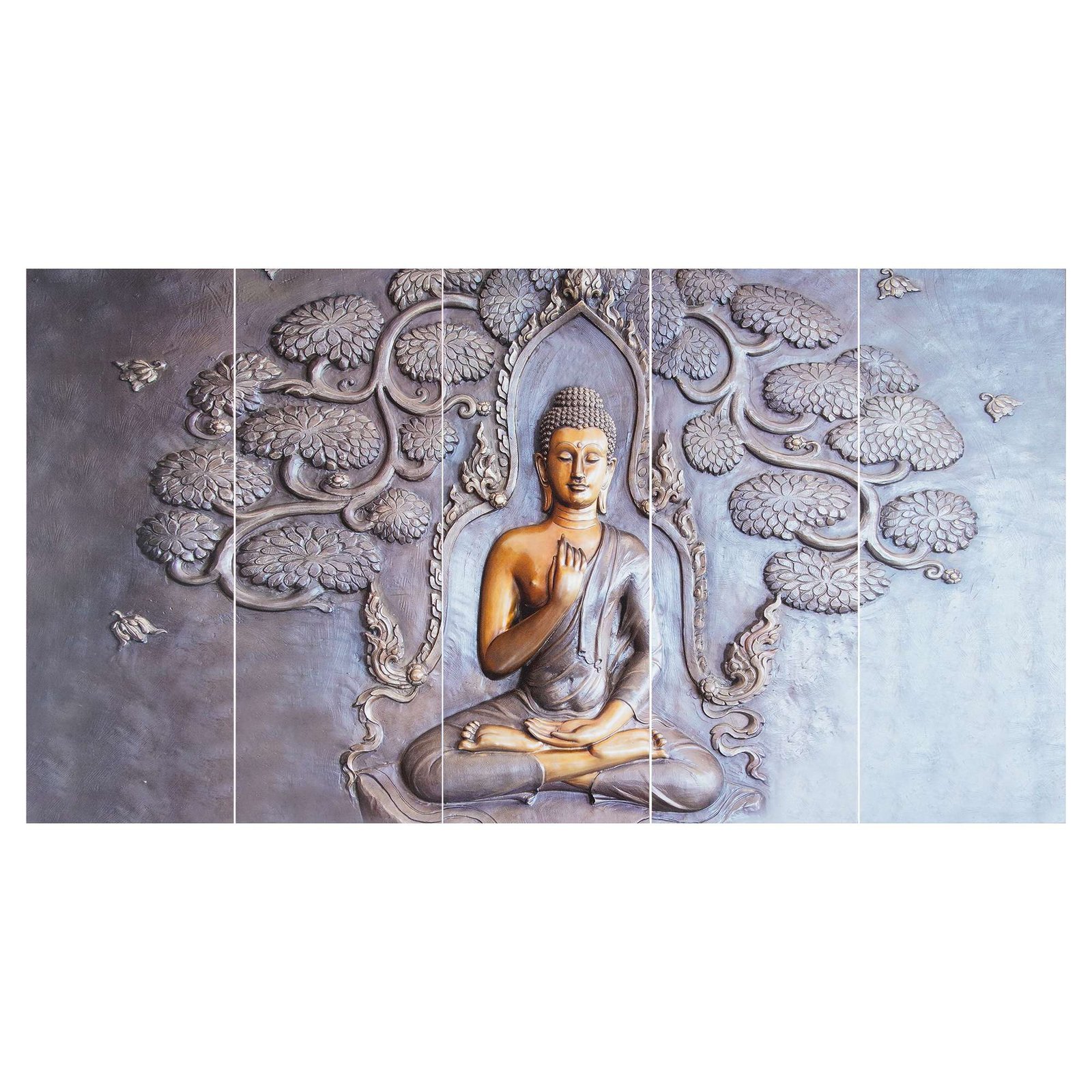Set Of 5 Wooden Framed Wall Paintings