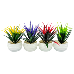 Artificial Fake Grass Outdoor Faux Grasses Plastic Plants Greenery UV Resistant for Outside Home Center Livingroom Table Shelf Entrance Office (Pack Of 4) (RV-AP14)