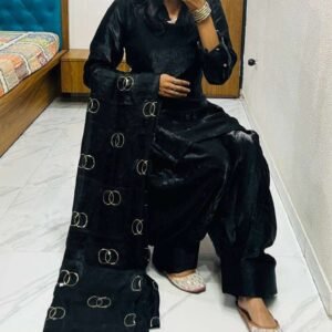 Women's Fendi Silk Solid Muslim Straight Kurti With Pant & Dupatta set