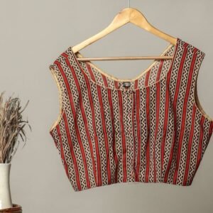 Artisan-Made Block Print Cotton for Ladies ? Ethnic Floral Print Top with Long Sleeves