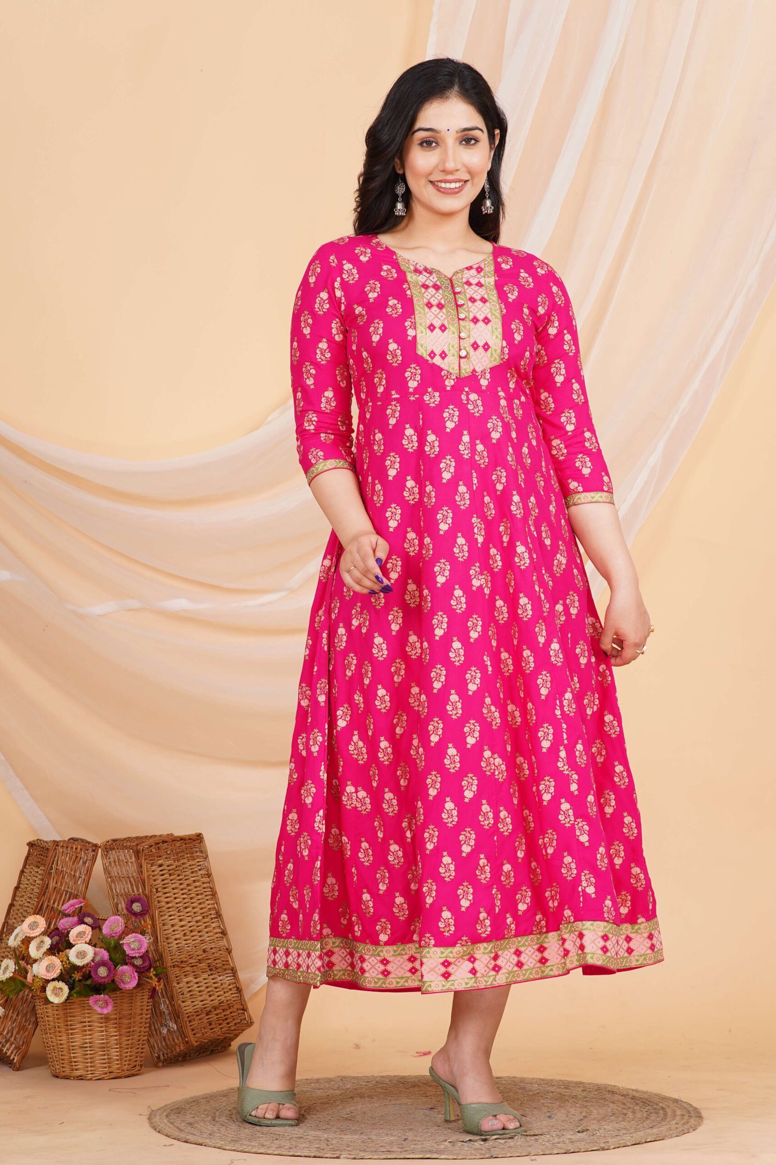 Women's Rayon Print Anarkali Short Kurti Gown - Image 5