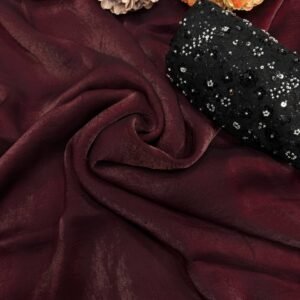Women's Deep-Toned Wine Tissue Silk Saree with All-Over Sequin Embroidered Blouse Piece
