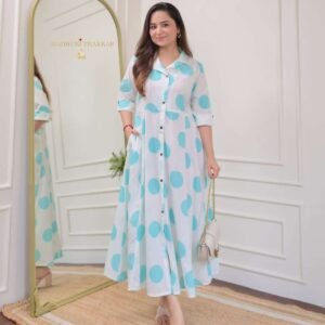 Women's Cotton Floral Print 3/4 quarter sleeve A-Line printed kurti